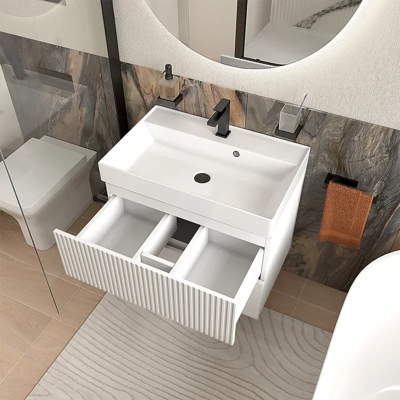 jasmine 700 white wall vanity unit with sink