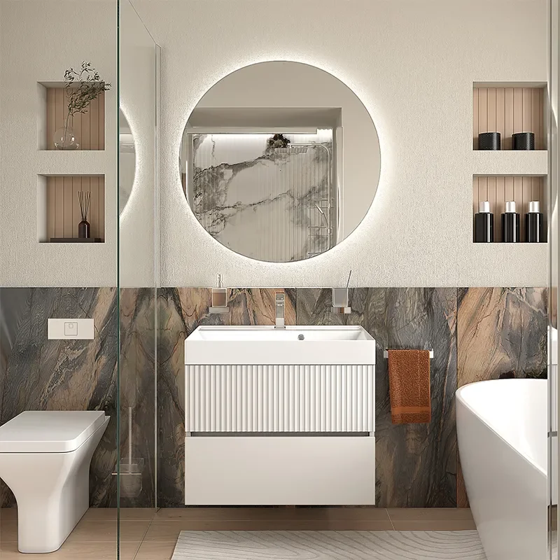 jasmine 700 white wall vanity unit with sink