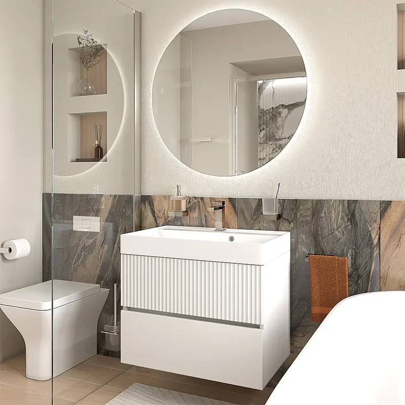 jasmine 700 white wall vanity unit with sink
