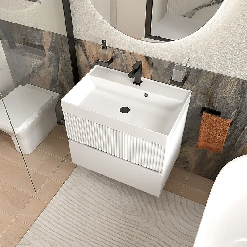jasmine 700 white wall vanity unit with sink