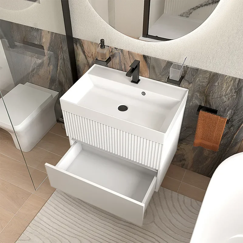 jasmine 700 white wall vanity unit with sink