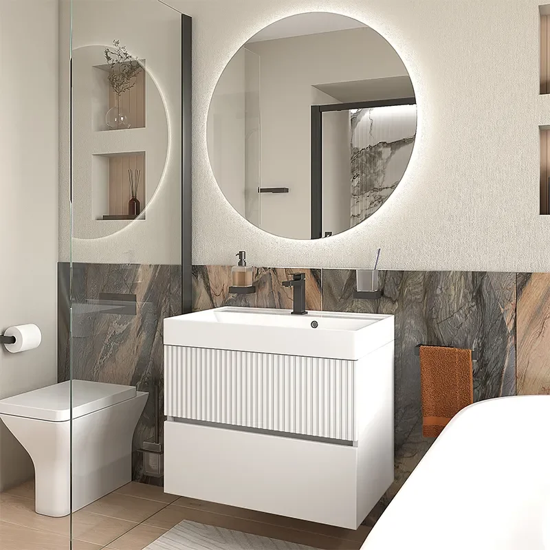 jasmine 700 white wall vanity unit with sink