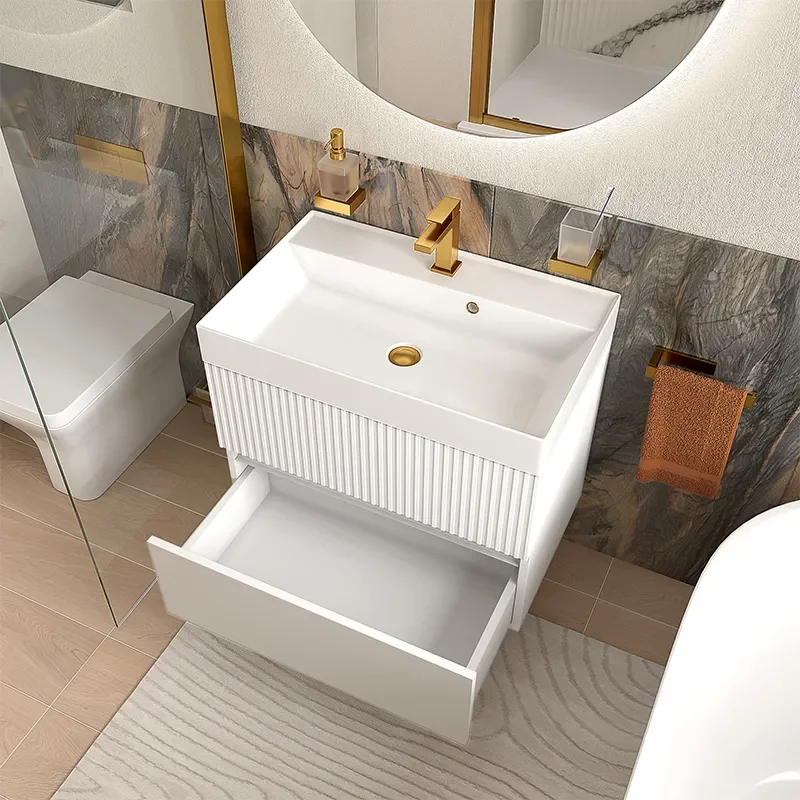 jasmine 700 white wall vanity unit with sink