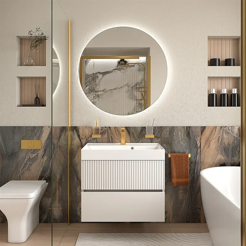 jasmine 700 white wall vanity unit with sink
