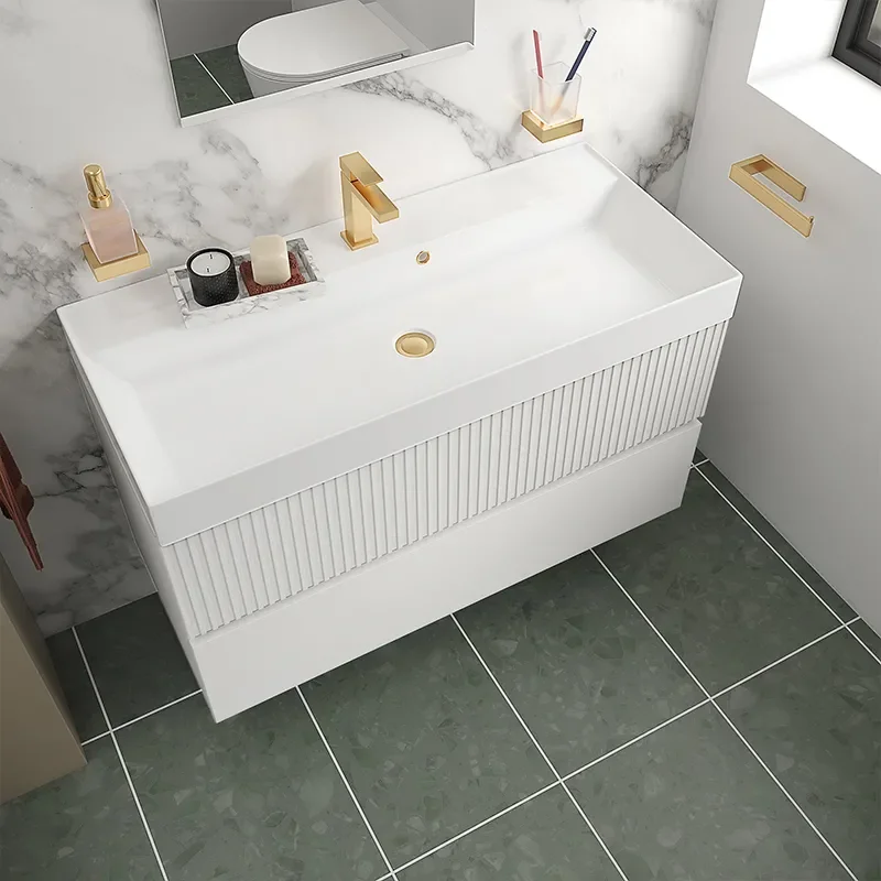 jasmine 1000 white wall vanity unit with white basin