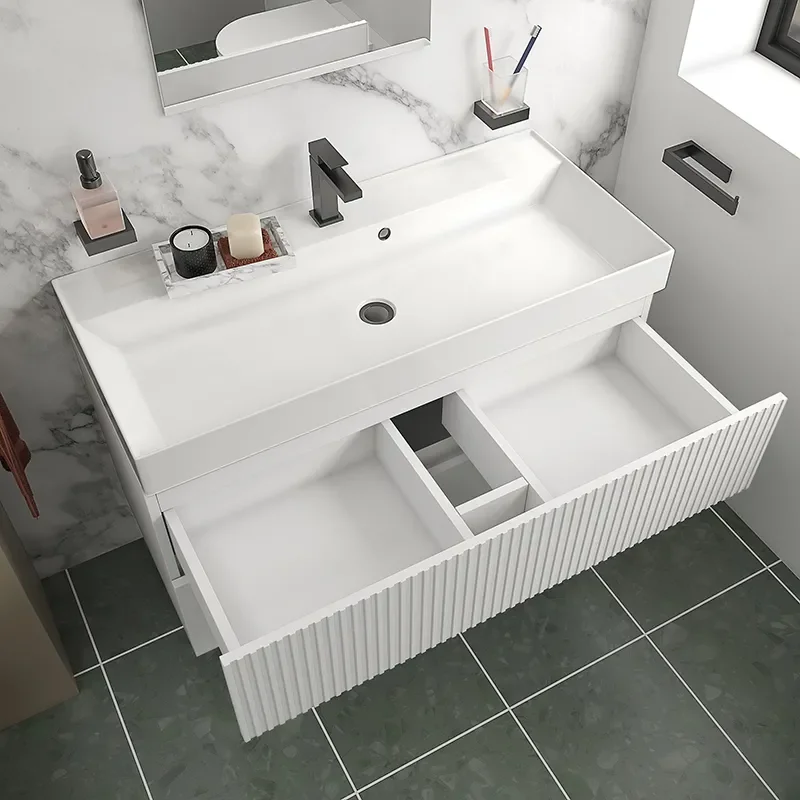 jasmine 1000 white wall vanity unit with white basin
