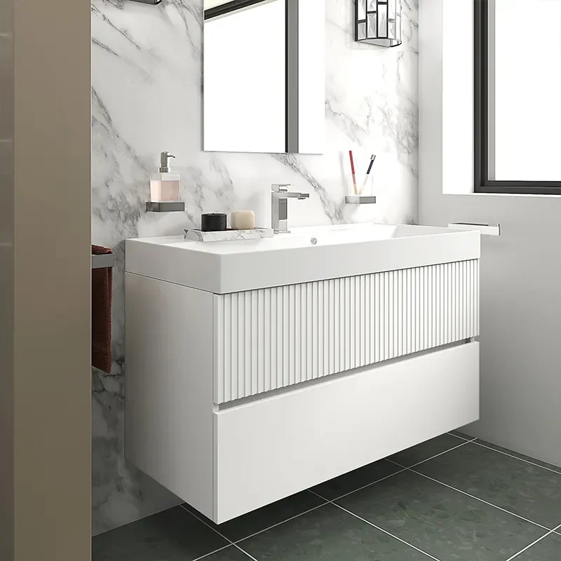 jasmine 1000 white wall vanity unit with white basin