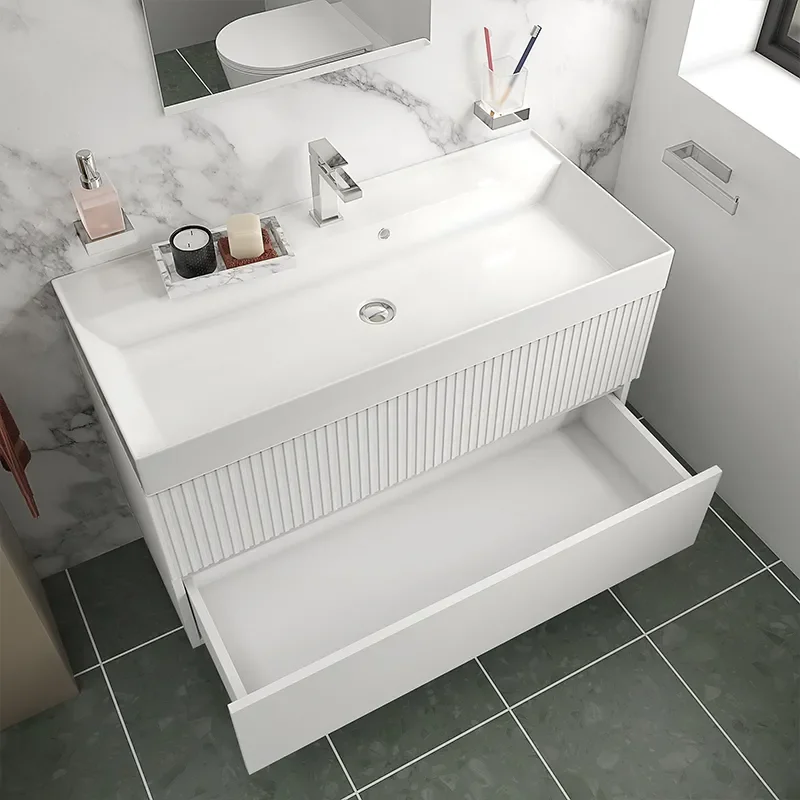 jasmine 1000 white wall vanity unit with white basin