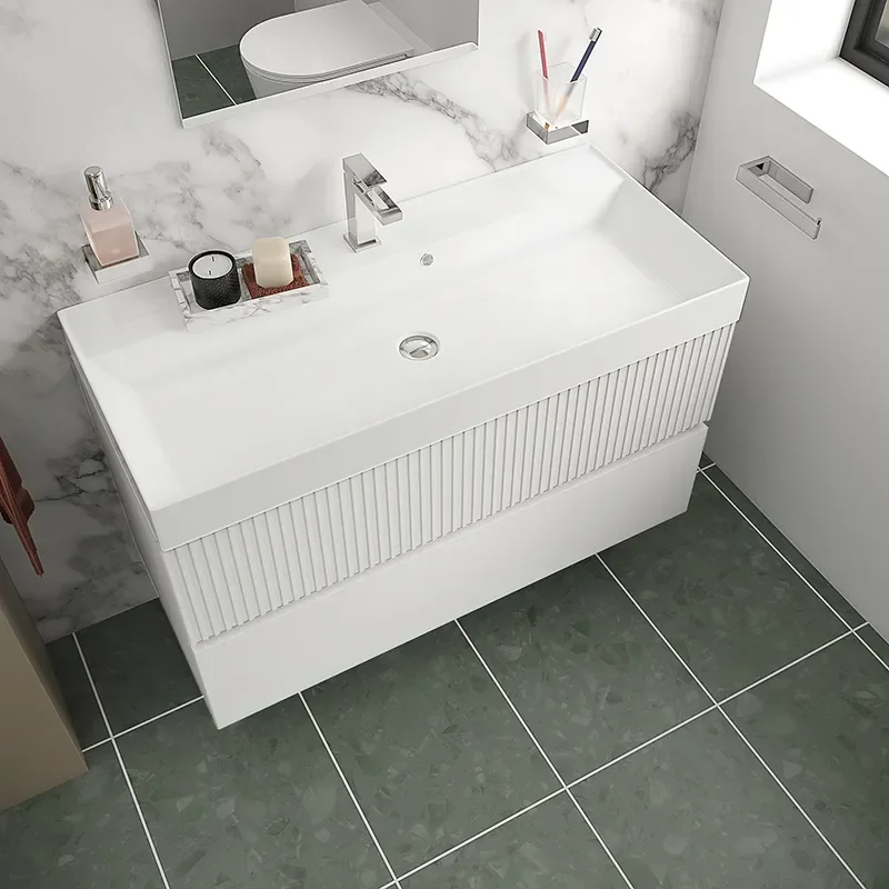 jasmine 1000 white wall vanity unit with white basin