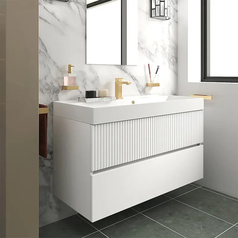 jasmine 1000 white wall vanity unit with white basin