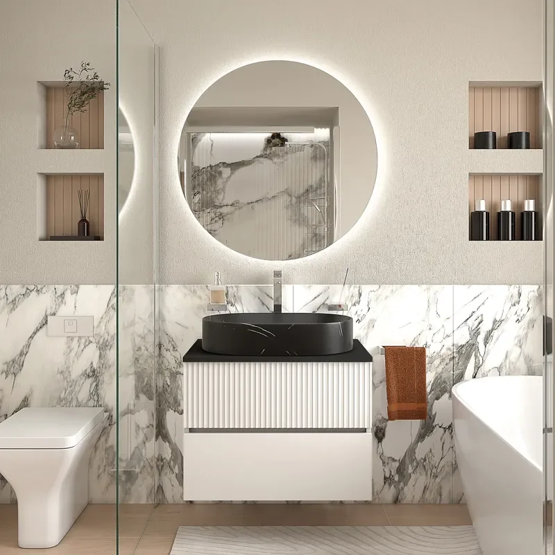 jasmine 700 white wall vanity unit with sink