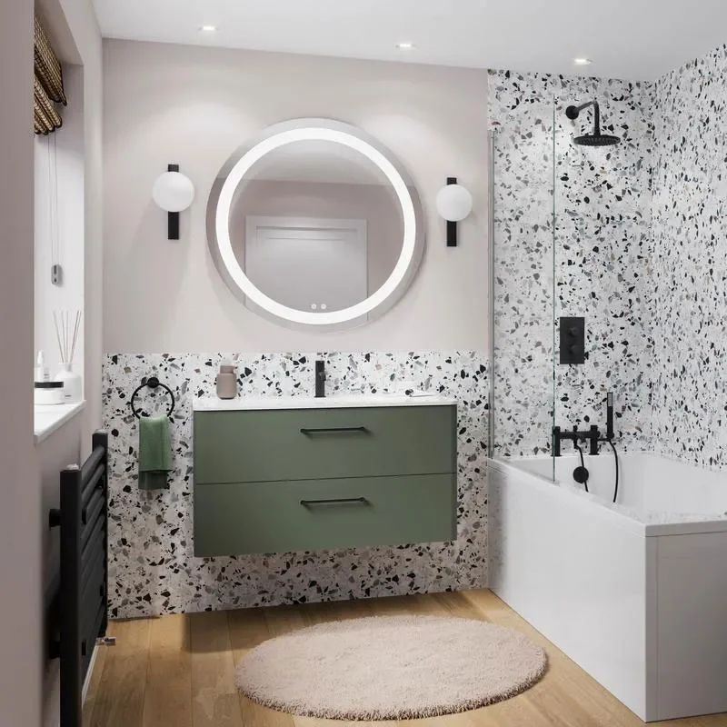 britton camberwell 1000mm green wall hung vanity unit