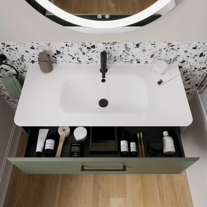 britton camberwell 1000mm green wall hung vanity unit