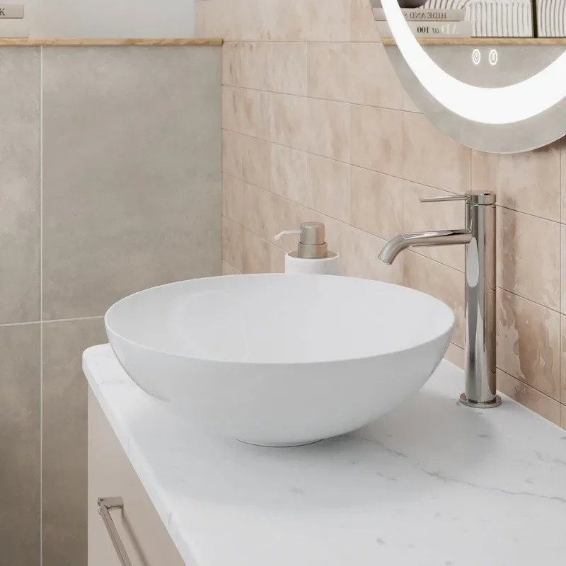 britton camberwell 800mm beige wall hung vanity unit
