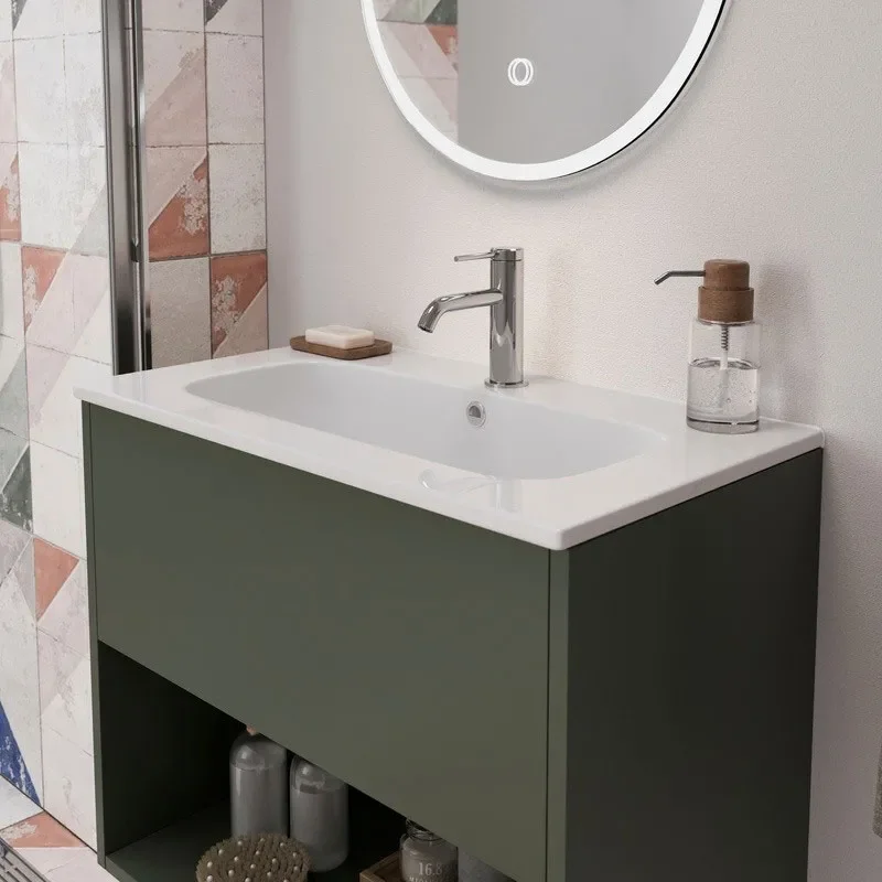 britton hackney 700mm wall hung green vanity unit