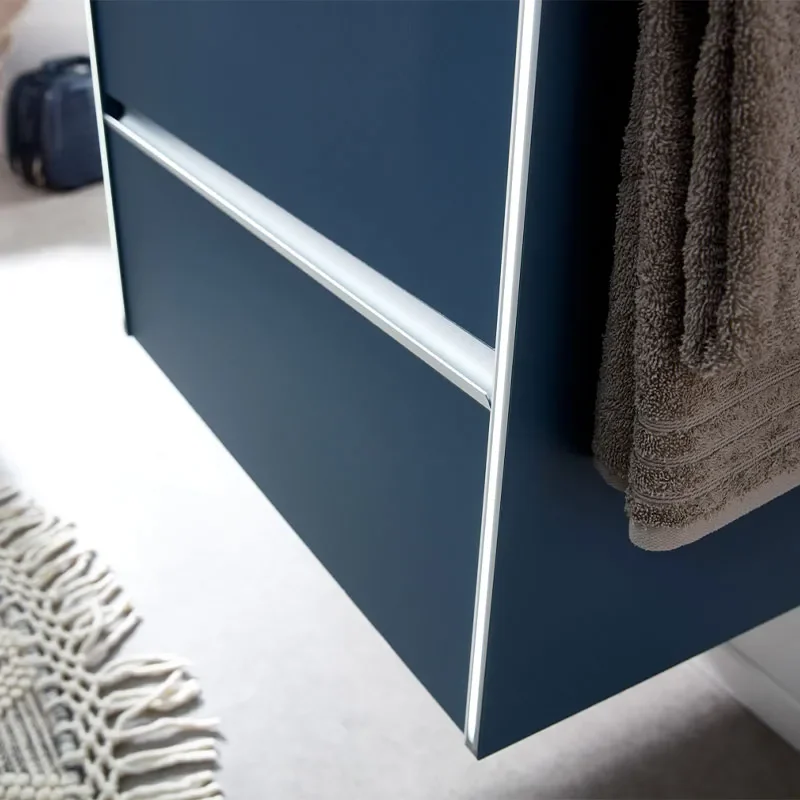 pelipal 6040 wall hung two drawer 700mm cloakroom vanity unit with optional mirror cabinet & tall shelving