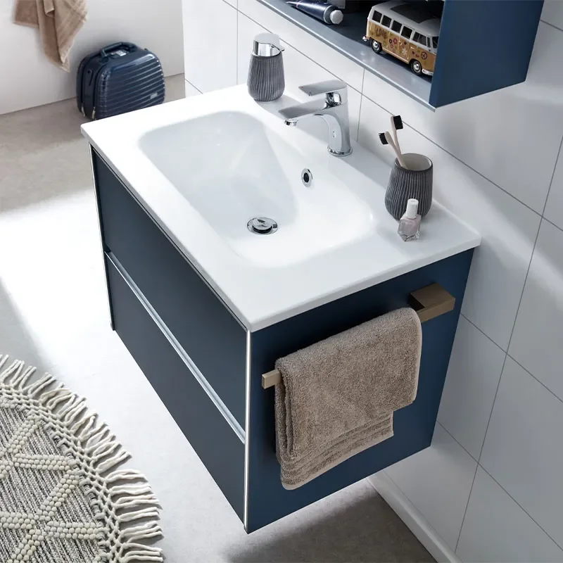 pelipal 6040 wall hung two drawer 700mm cloakroom vanity unit with optional mirror cabinet & tall shelving