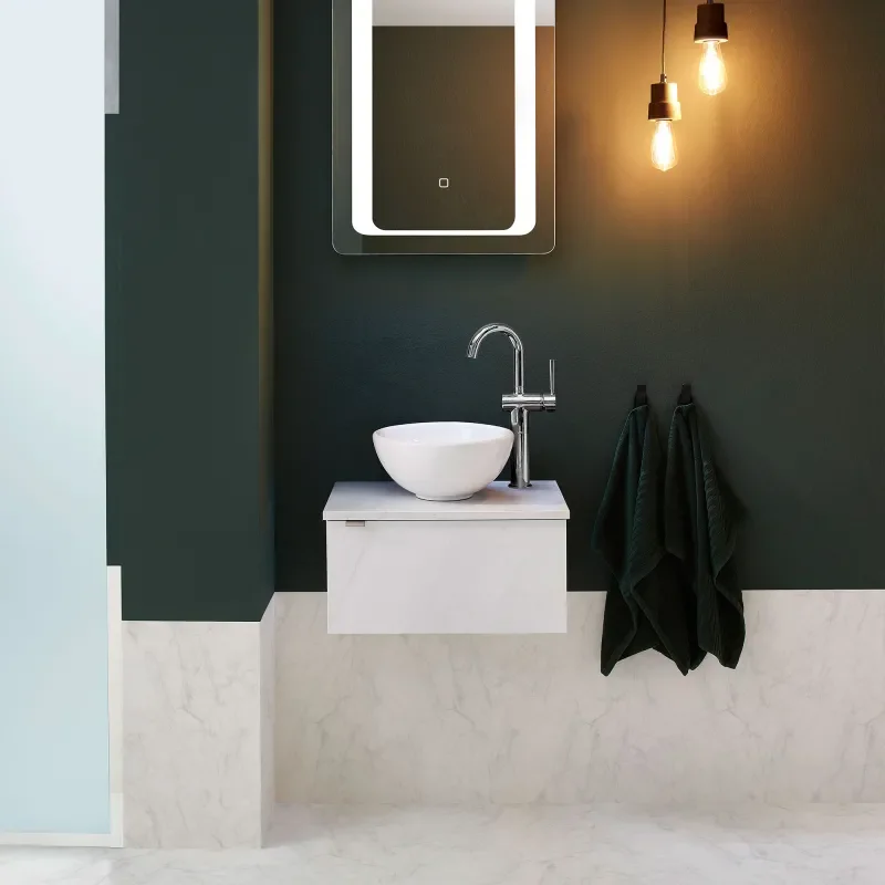 pelipal 6915 500 small wall vanity unit with worktop bowl sink