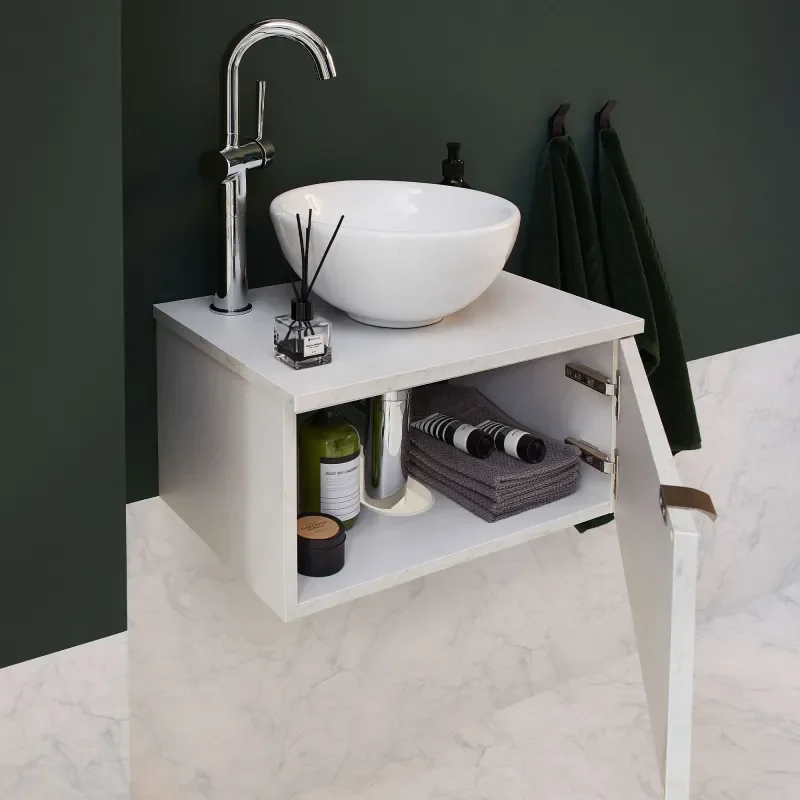 pelipal 6915 500 small wall vanity unit with worktop bowl sink