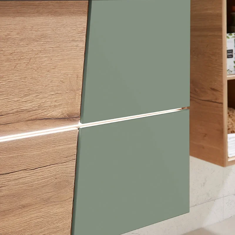 pelipal series 7040 1220mm wall hung two-tone vanity unit with drawers and optional mirror cabinet & mirrored tall cabinet