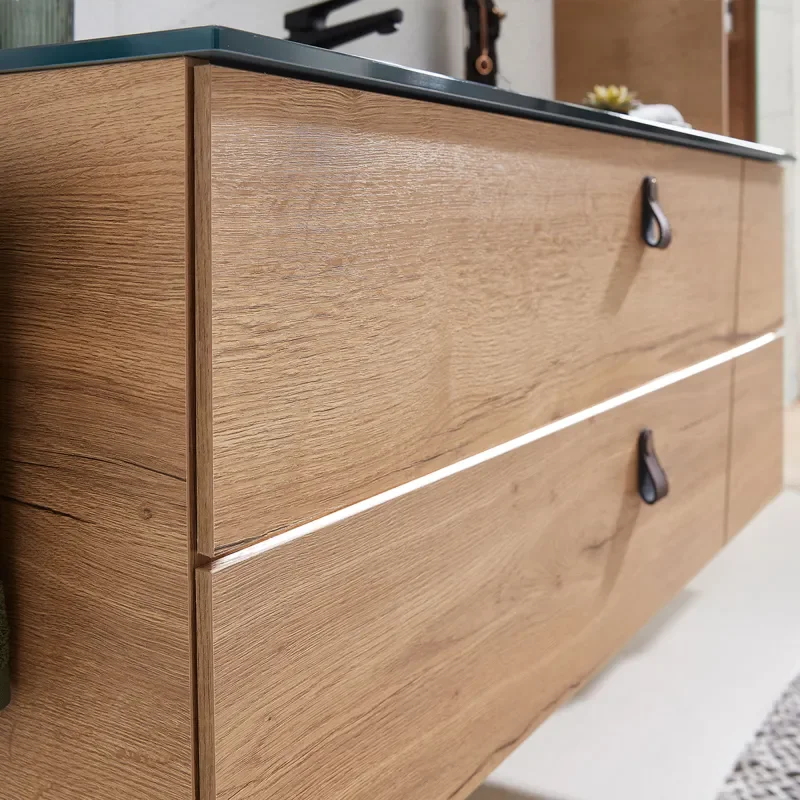pelipal series 7040 1220mm wall hung two-tone vanity unit with drawers and optional mirror cabinet & mirrored tall cabinet