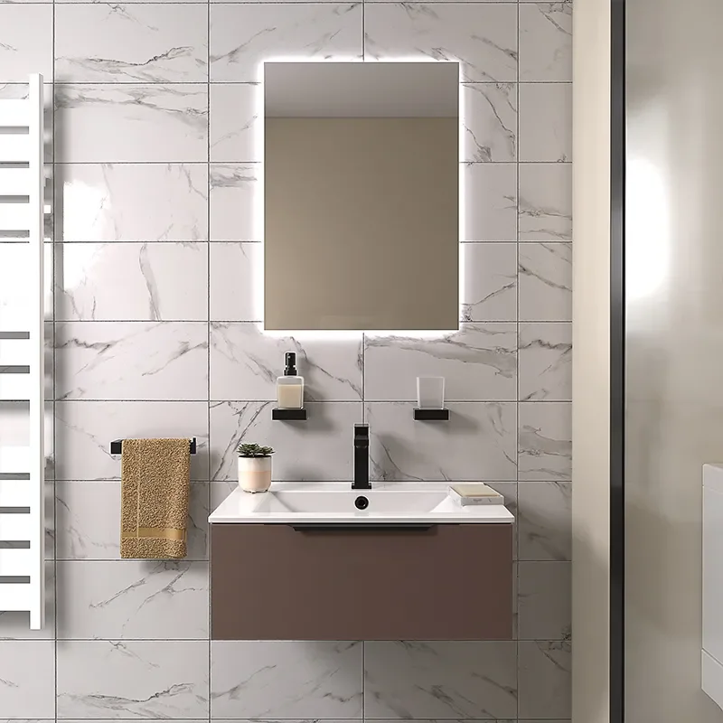 pemberton gold 600mm wall hung basin drawer unit