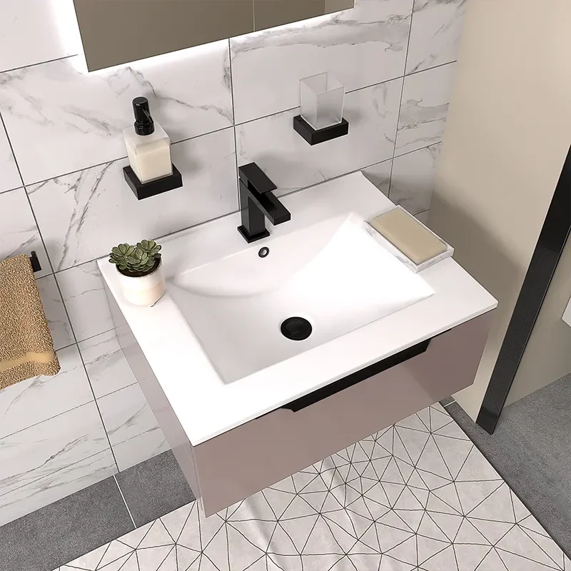 pemberton gold 600mm wall hung basin drawer unit