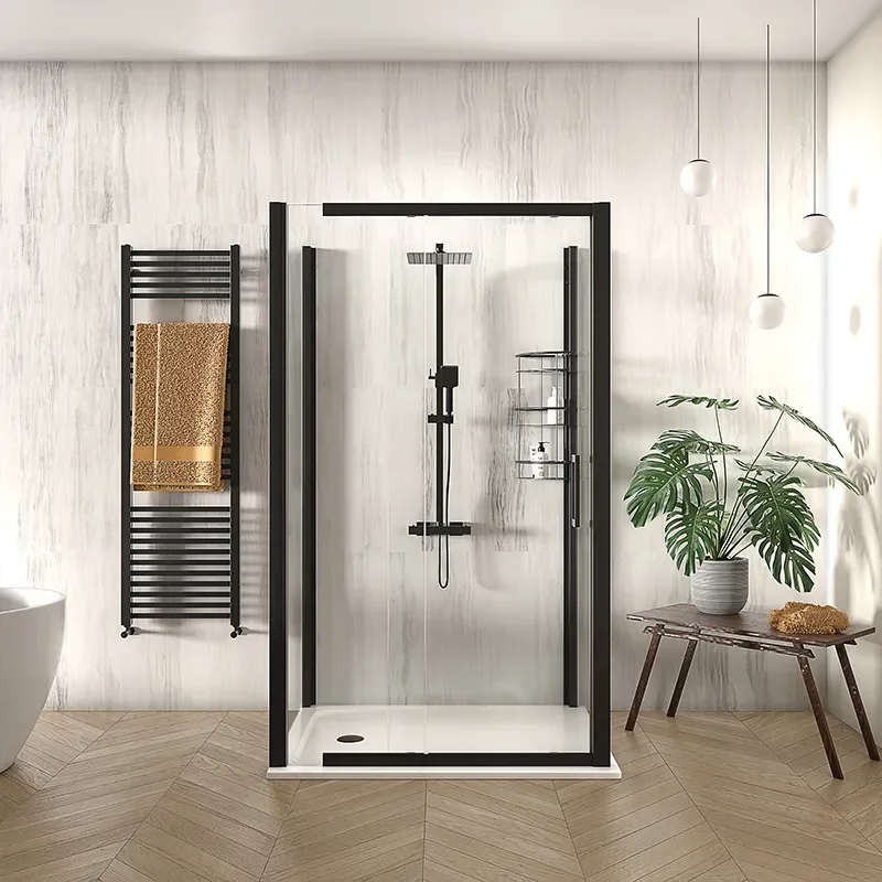 odessa black 1200 sliding 3 sided shower enclosure