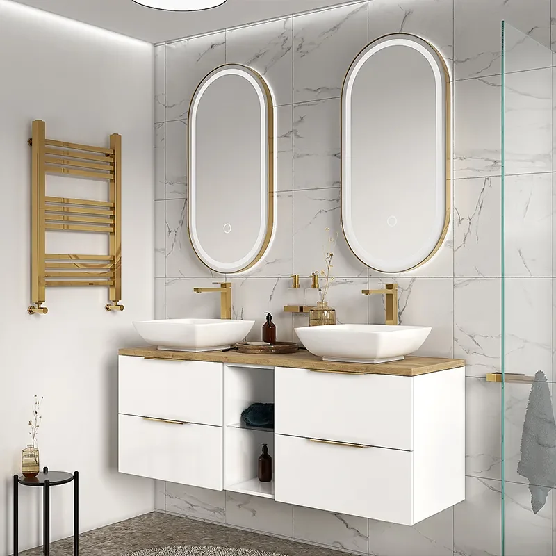 sonix white 1500 oak worktop vanity unit with basin