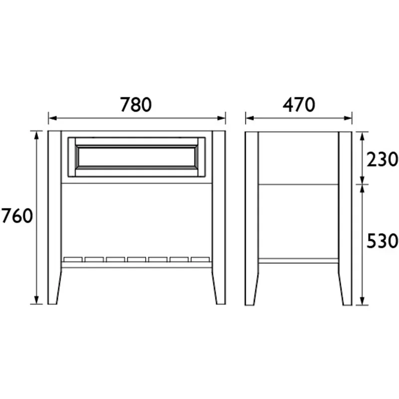 heritage broughton 800mm chantilly washstand vanity unit with round basin and choice of white or black worktop