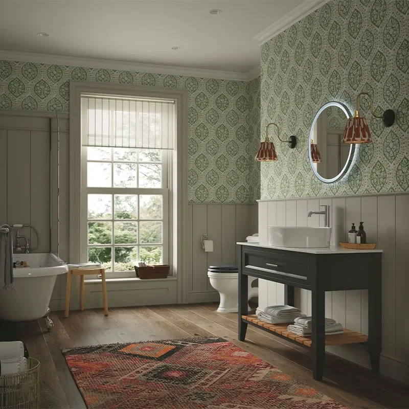 heritage broughton 1200mm graphite single washstand vanity unit with choice of white or black worktop
