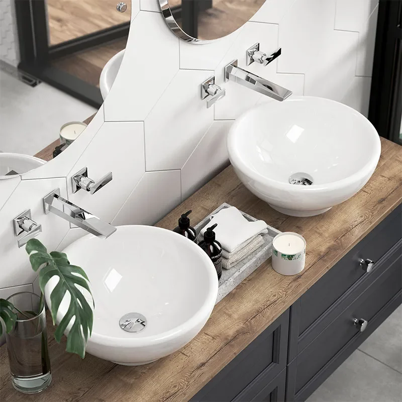 heritage caversham 1400mm graphite four drawer vanity unit with bowl basin and choice of white, black or oak worktop