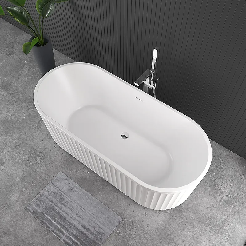 jasmine 1700 fluted white freestanding bath
