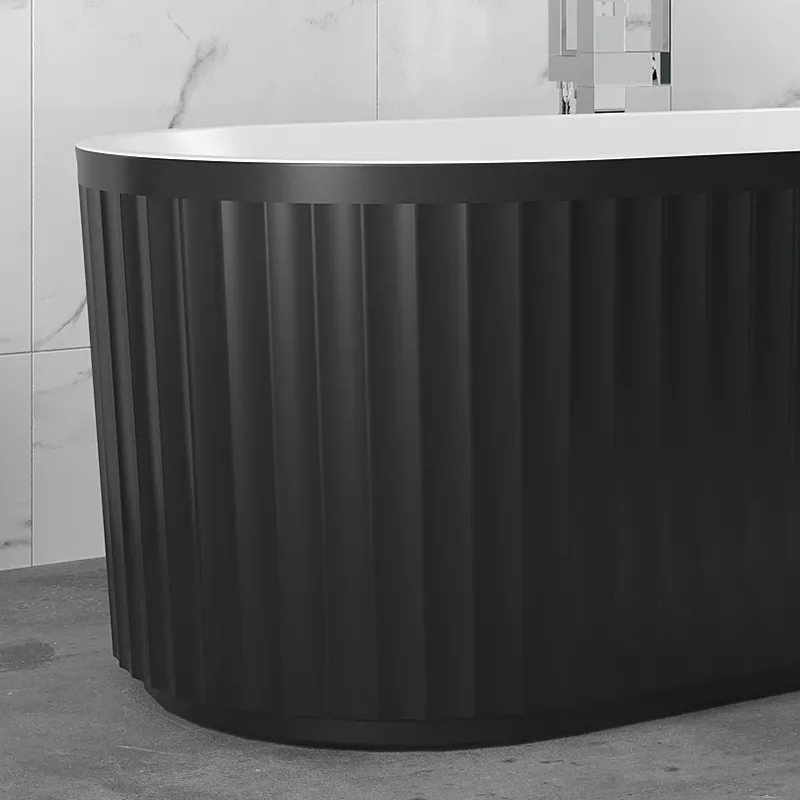 jasmine 1700 fluted black double ended bath