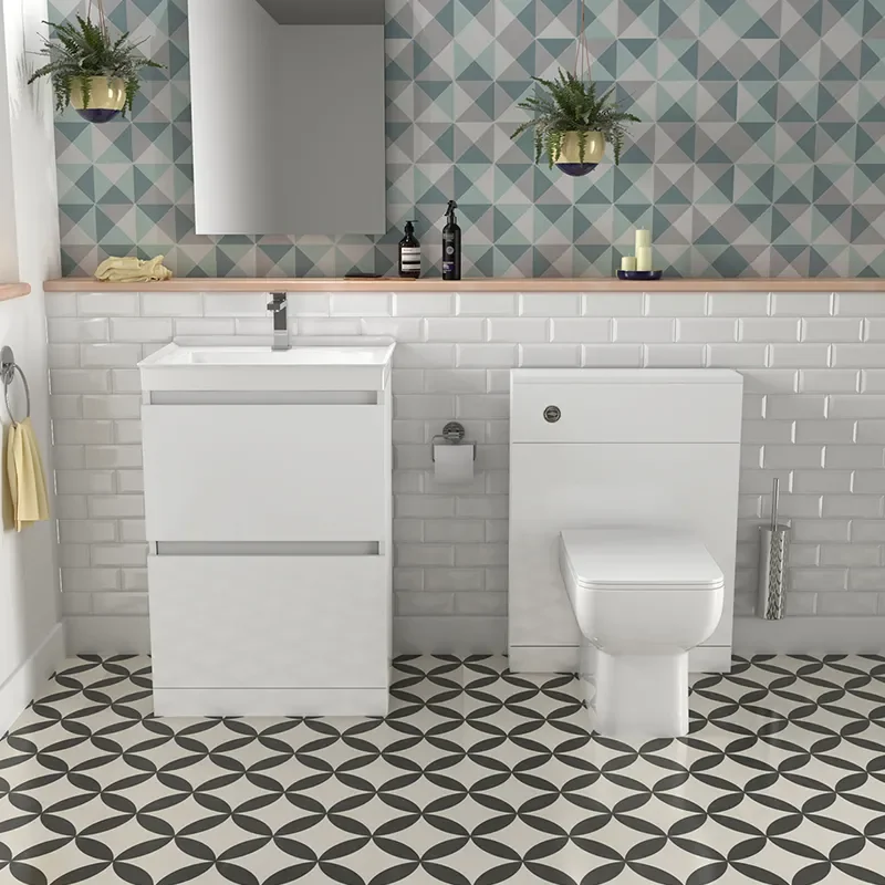 Ashford 600 White Basin Unit BTW Toilet