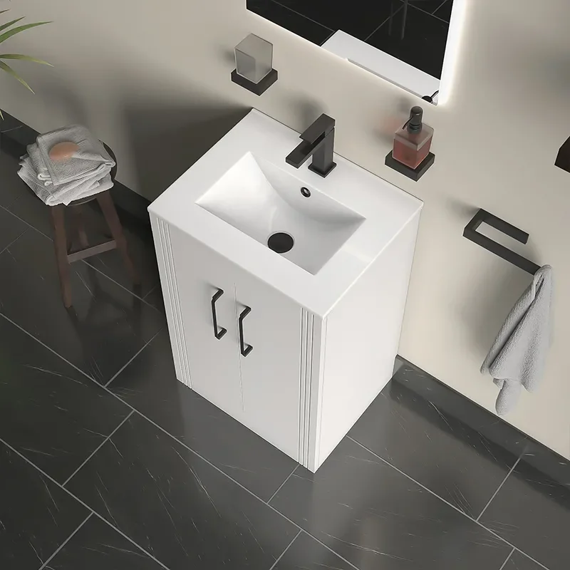 celeste 500 freestanding vanity unit in matte white