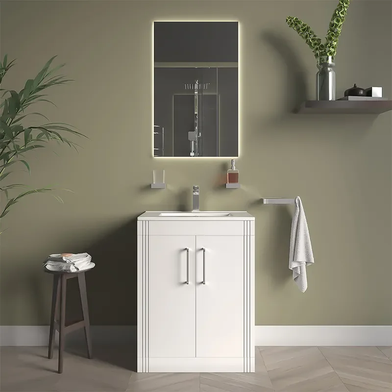 celeste matte white 600 floorstanding vanity unit with doors
