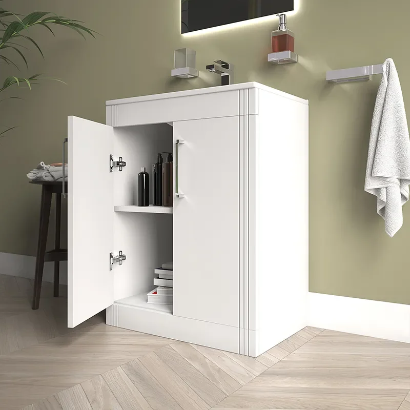 celeste matte white 600 floorstanding vanity unit with doors