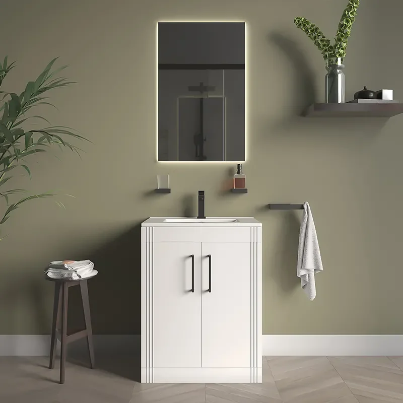 celeste matte white 600 floorstanding vanity unit with doors