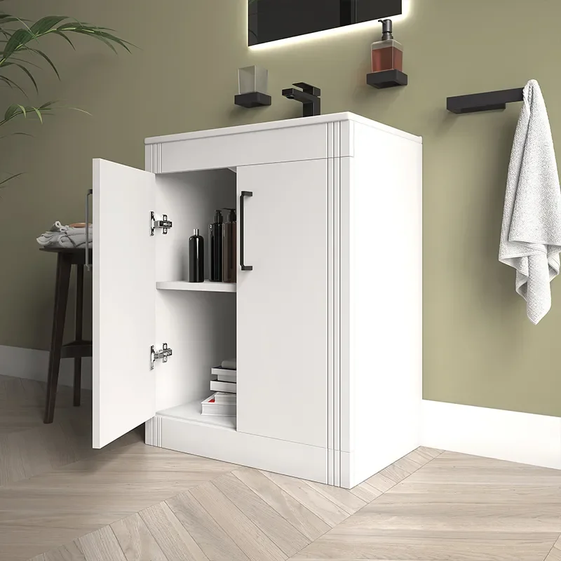 celeste matte white 600 floorstanding vanity unit with doors