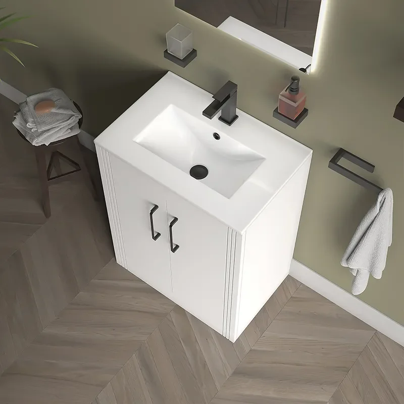 celeste matte white 600 floorstanding vanity unit with doors