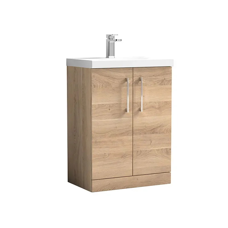 nuie arno bleached oak 500mm floor vanity unit doors
