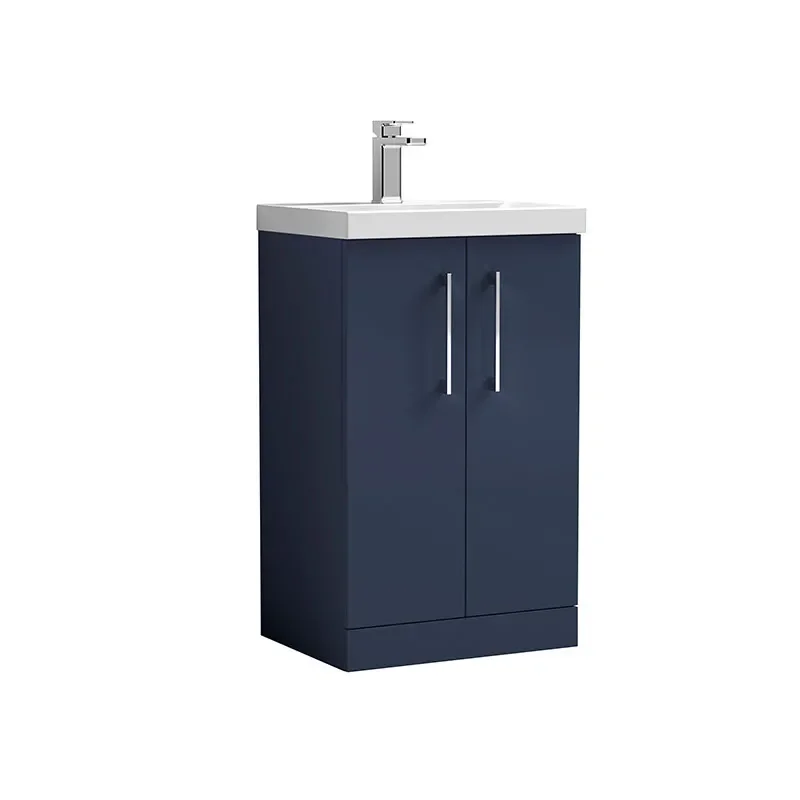 nuie arno indigo blue 500 floor vanity unit with doors
