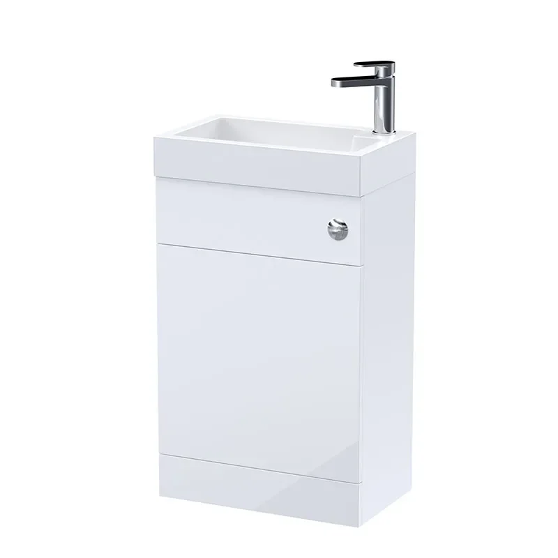 nuie athena gloss white 500mm slimline basin wc toilet unit