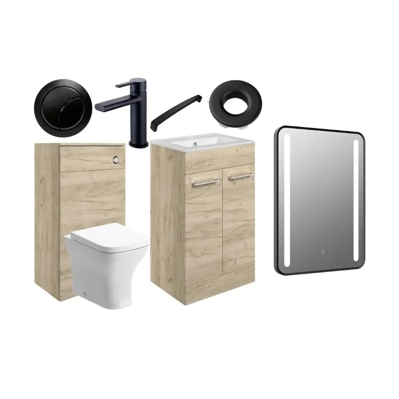 Lifestyle Product Image for Vera 510mm Oak Floorstanding Furniture Pack - Black Finishes
