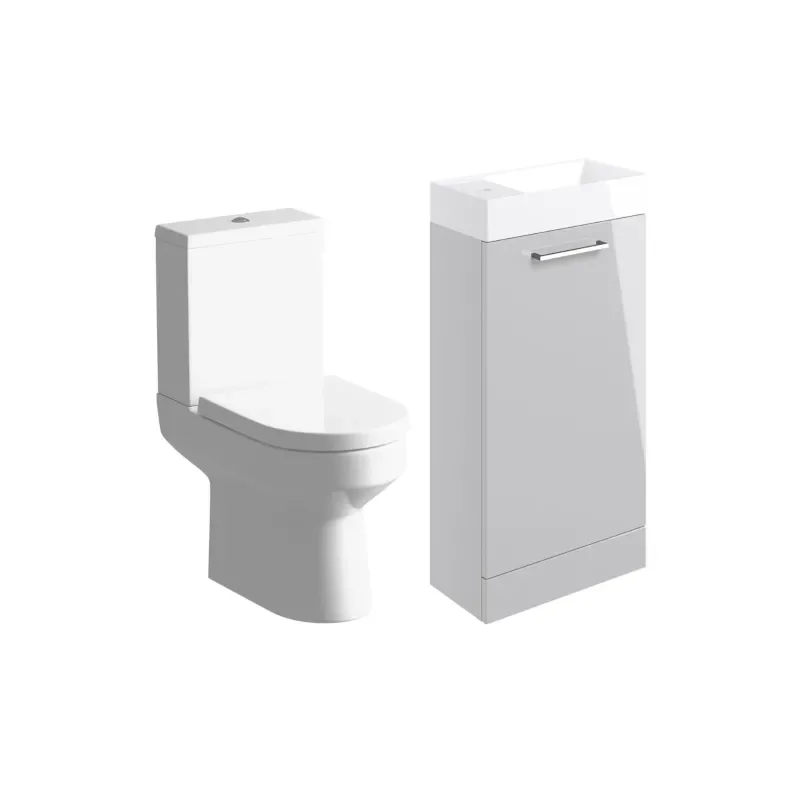 Lifestyle Product Image for Vera 410mm Grey Floorstanding Basin Unit & Close-coupled Toilet Pack