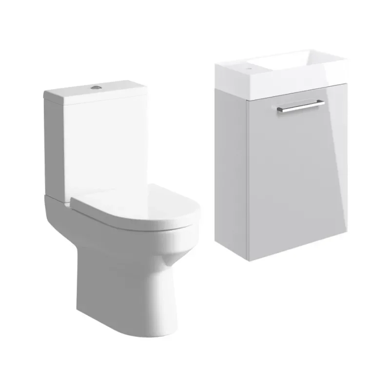 Lifestyle Product Image for Vera 410mm Grey Wall Hung Basin Unit & Close-coupled Toilet Pack