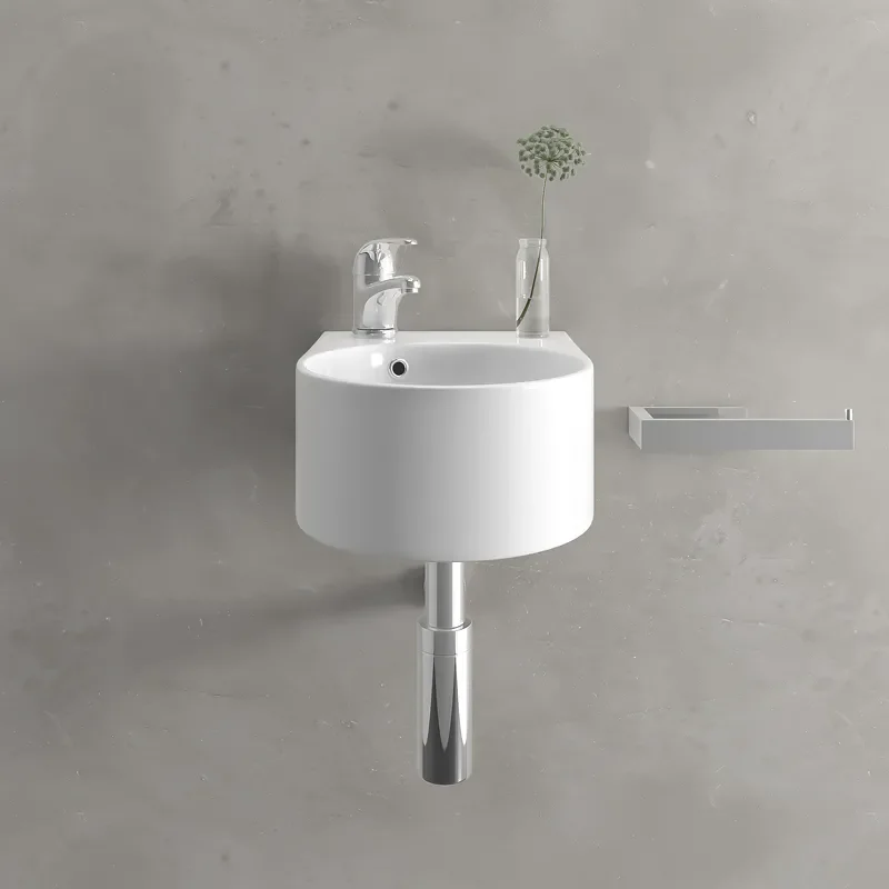ellipse 300mm wall hung small d shape basin one taphole