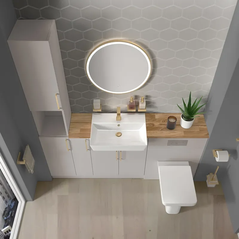 oliver 1700 cashmere vanity toilet tallboy package