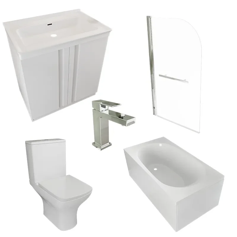 chester bath suite: 800 white floorstanding vanity unit with close coupled toilet